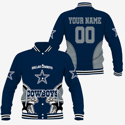[SPECIAL OFFER] NEW CUSTOMIZED NFL21 DCB DALLAS COWBOYS SATIN VARSITY & BASEBALL JACKET