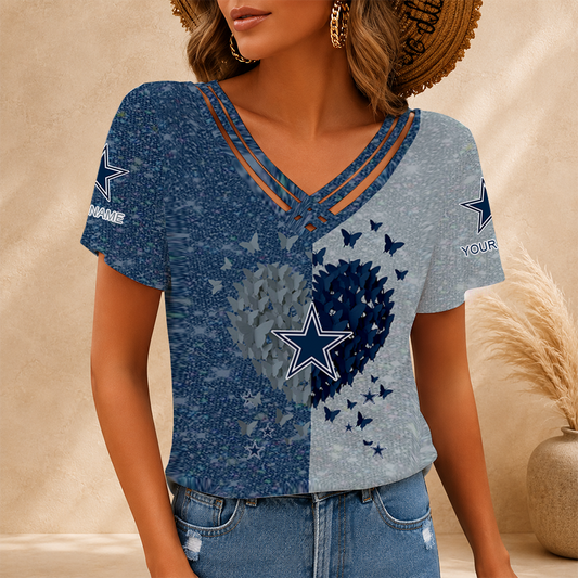 [SPECIAL OFFER] NEW CUSTOMIZED NFL21 DCB DALLAS COWBOYS V-NECK SHIRT