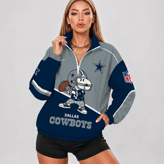 [SPECIAL OFFER] NEW CUSTOMIZED NFL21 DCB DALLAS COWBOYS V-NECK ZIPPER SWEATSHIRT JACKET