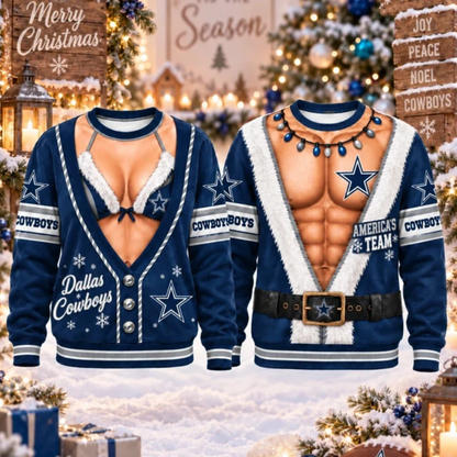 [SPECIAL OFFER] NEW CUSTOMIZED NFL21 DCB DALLAS COWBOYS CHRISTMAS UNISEX SWEATSHIRT