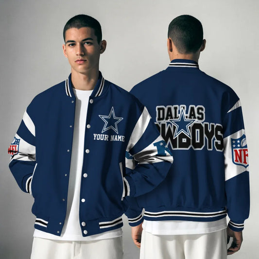 [HOT DEAL] NEW CUSTOMIZED NFL21 DCB DALLAS COWBOYS SATIN VARSITY & BASEBALL JACKET
