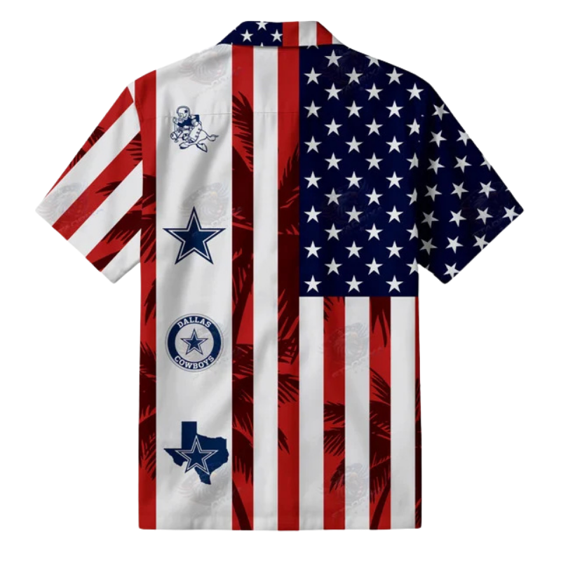 LIMITED EDITION - NEW CUSTOMIZED NFL21 DCB DALLAS COWBOYS PATRIOTIC 250 USA HAWAIIAN SHIRT