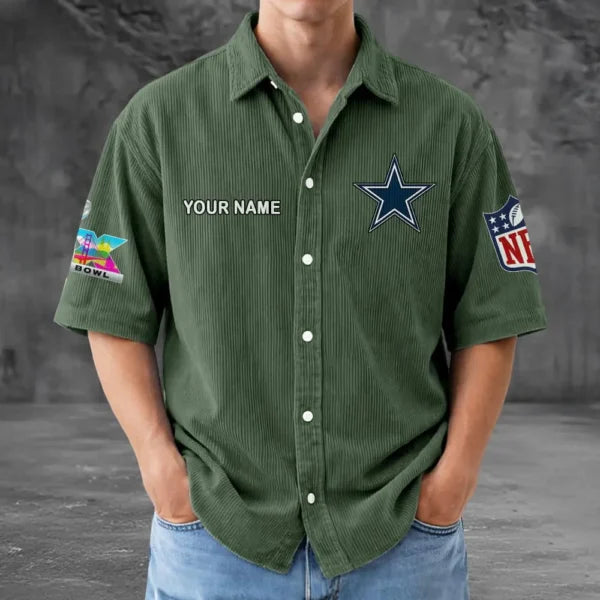 [HOT DEAL] NEW CUSTOMIZED NFL21 DCB DALLAS COWBOYS SEERSUCKER BUTTON SHIRT