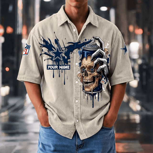 [SPECIAL OFFER] NEW CUSTOMIZED NFL21 DCB DALLAS COWBOYS SEERSUCKER BUTTON SHIRT