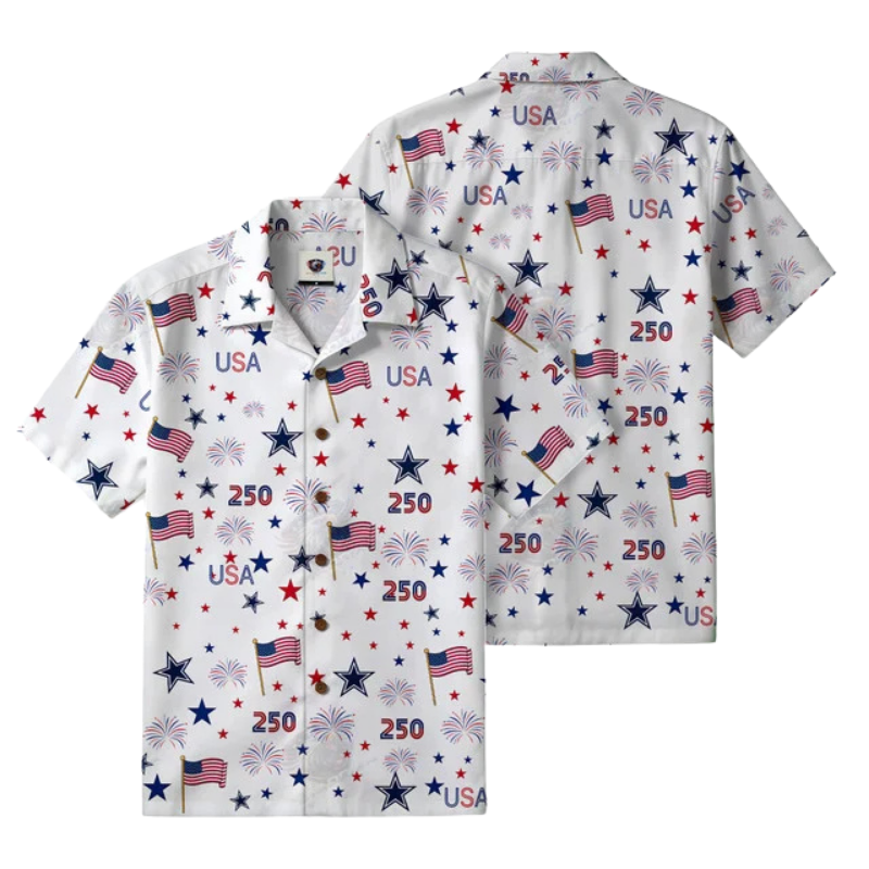 LIMITED EDITION - NEW CUSTOMIZED NFL21 DCB DALLAS COWBOYS PATRIOTIC 250 USA HAWAIIAN SHIRT