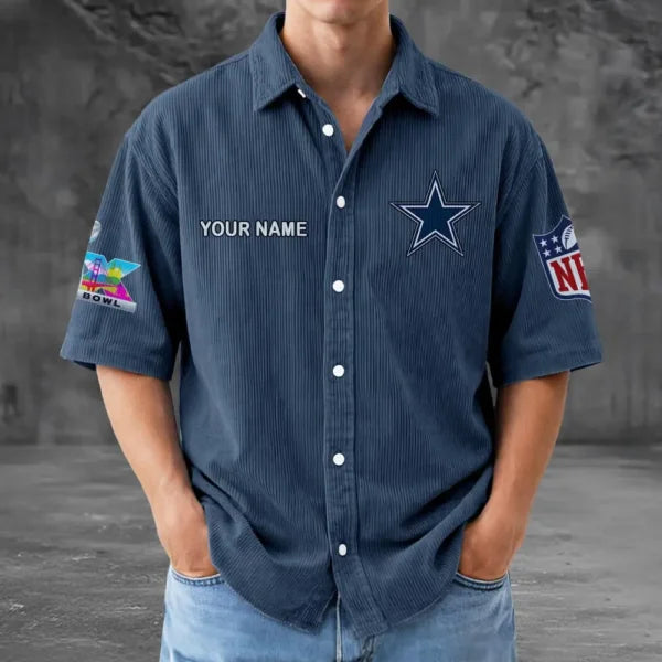[HOT DEAL] NEW CUSTOMIZED NFL21 DCB DALLAS COWBOYS SEERSUCKER BUTTON SHIRT