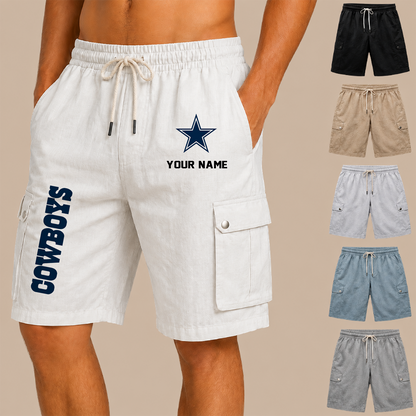 [SPECIAL OFFER] NEW CUSTOMIZED NFL21 DCB DALLAS COWBOYS MEN'S DRAWSTRING CARGO SHORTS