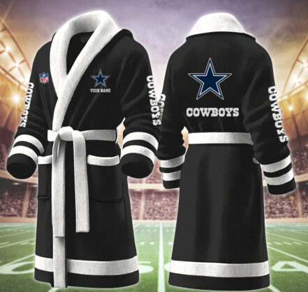 [SPECIAL OFFER] NEW CUSTOMIZED NFL21 DCB DALLAS COWBOYS MULTICOLOR FLEECE BATHROBE