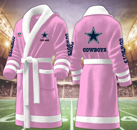 [SPECIAL OFFER] NEW CUSTOMIZED NFL21 DCB DALLAS COWBOYS MULTICOLOR FLEECE BATHROBE
