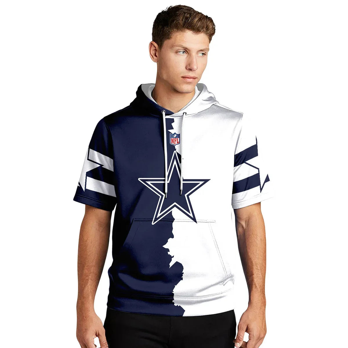 [SPECIAL OFFER] NEW CUSTOMIZED NFL21 DCB DALLAS COWBOYS SHORT SLEEVE HOODIE T-SHIRT