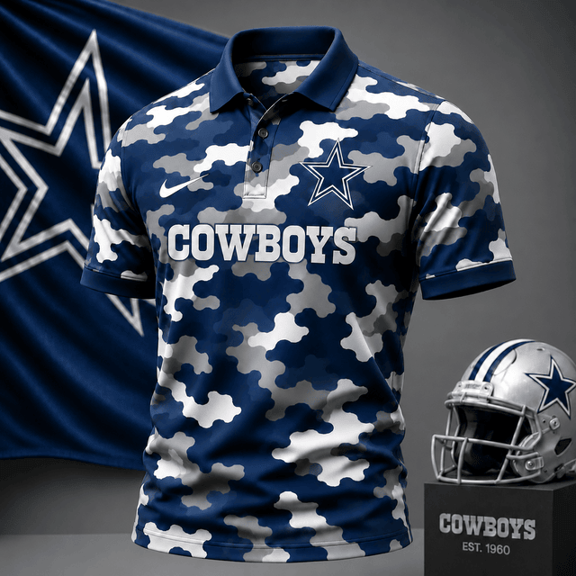 [SPECIAL OFFER] NEW CUSTOMIZED NFL21 DCB DALLAS COWBOYS CAMO POLO SHIRT