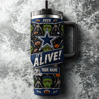 [SPECIAL OFFER] NEW CUSTOMIZED NFL21 DCB DALLAS COWBOYS HALLOWEEN  40OZ TUMBLER