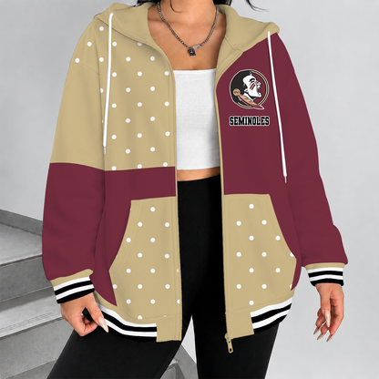 [FAN FAVORITE] NEW CUSTOMIZED NCAA FBS21 FLS FLORIDA STATE SEMINOLES ZIP HOODIE