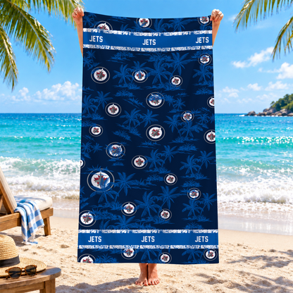 [SUPER SALE] NEW CUSTOMIZED NHL21 WPJ WINNIPEG JETS BEACH TOWEL