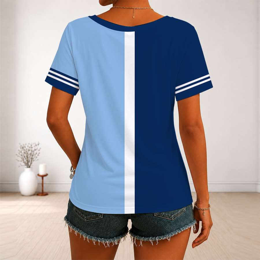 [FLASH SALE] NEW CUSTOMIZED MLB21 TBR TAMPA BAY RAYS V-NECK FEMALE SHIRT