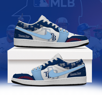 [FLASH SALE] NEW CUSTOMIZED MLB21 TBR TAMPA BAY RAYS AIR JORDAN LOW SHOES