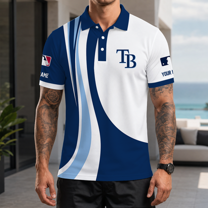 [FLASH SALE] NEW CUSTOMIZED MLB21 TBR TAMPA BAY RAYS POLO SHIRT