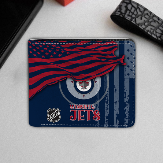 [SUPER SALE ] NEW CUSTOMIZED NHL21 WPJ WINNIPEG JETS LEATHER WALLET