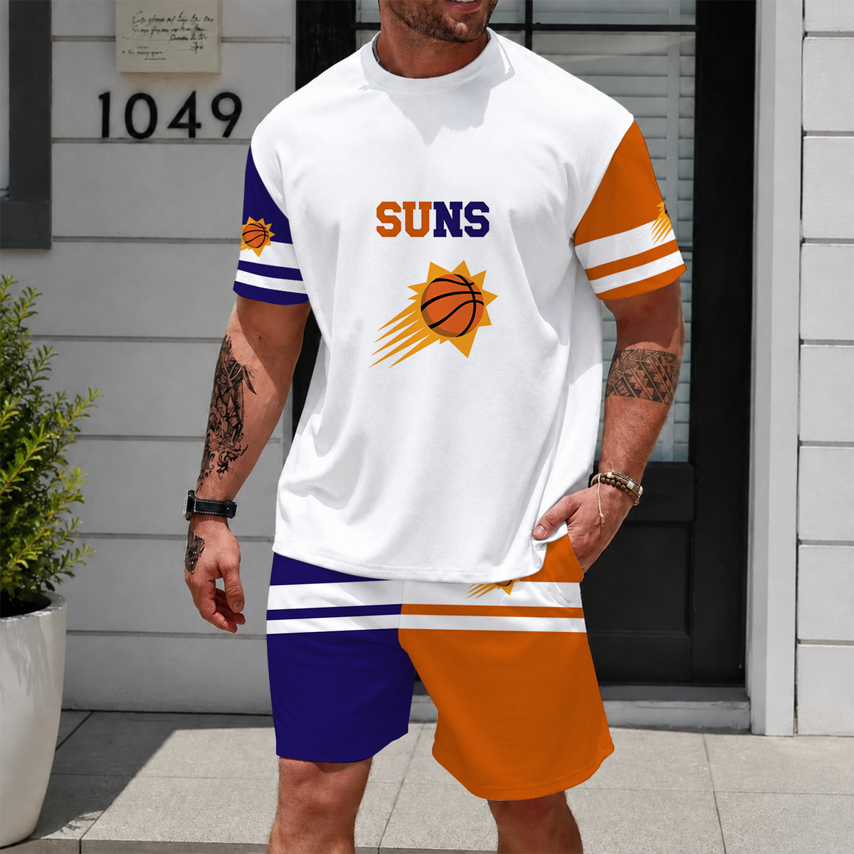 [HOT DEAL] NEW CUSTOMIZED NBA21 PSU PHOENIX SUNS UNISEX T-SHIRT & SHORTS SET