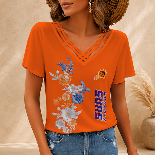 [HOT DEAL] NEW CUSTOMIZED NBA21 PSU PHOENIX SUNS V-NECK SHIRT