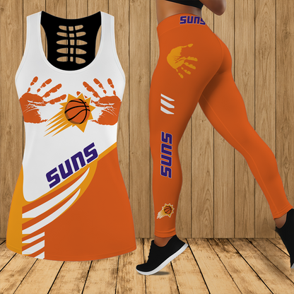 [HOT DEAL] NEW CUSTOMIZED NBA21 PSU PHOENIX SUNS HOLLOW TANK TOP & LEGGINGS SET