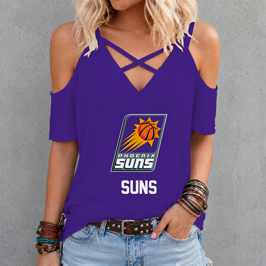 [HOT DEAL] NEW CUSTOMIZED NBA21 PSU PHOENIX SUNS CRISS CROSS V-NECK TOP