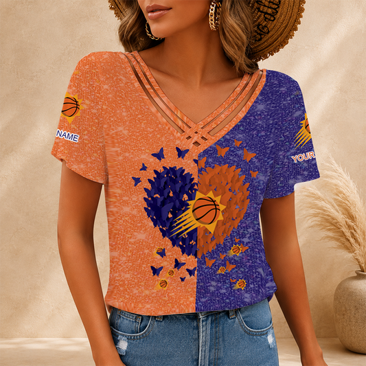 [HOT DEAL] NEW CUSTOMIZED NBA21 PSU PHOENIX SUNS V-NECK SHIRT