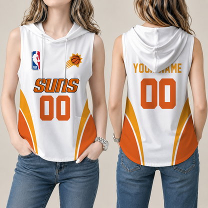[HOT DEAL] NEW CUSTOMIZED NBA21 PSU PHOENIX SUNS  WOMEN'S SLEEVELESS HOODED POCKET TANK TOP