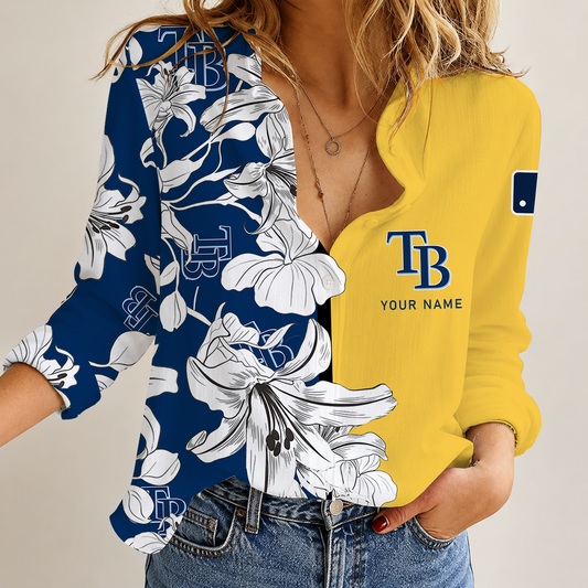 [FLASH SALE] NEW CUSTOMIZED MLB21 TBR TAMPA BAY RAYS WOMEN CASUAL SHIRT
