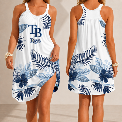 [FLASH SALE] NEW CUSTOMIZED MLB21 TBR TAMPA BAY RAYS CAMISOLE DRESS