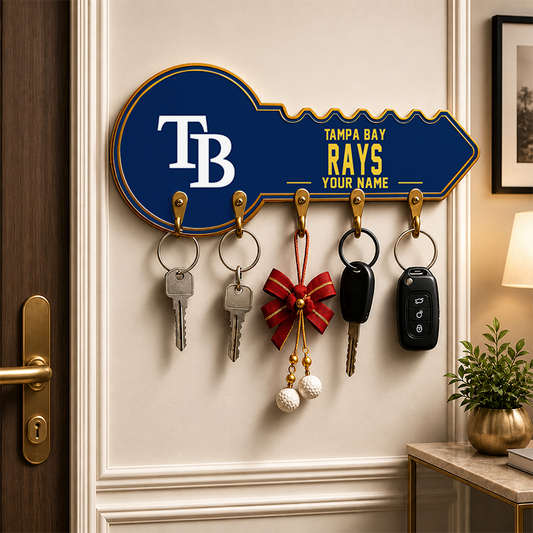 [FLASH SALE] NEW CUSTOMIZED MLB21 TBR TAMPA BAY RAYS WALL KEY HOLDER FOR HOME