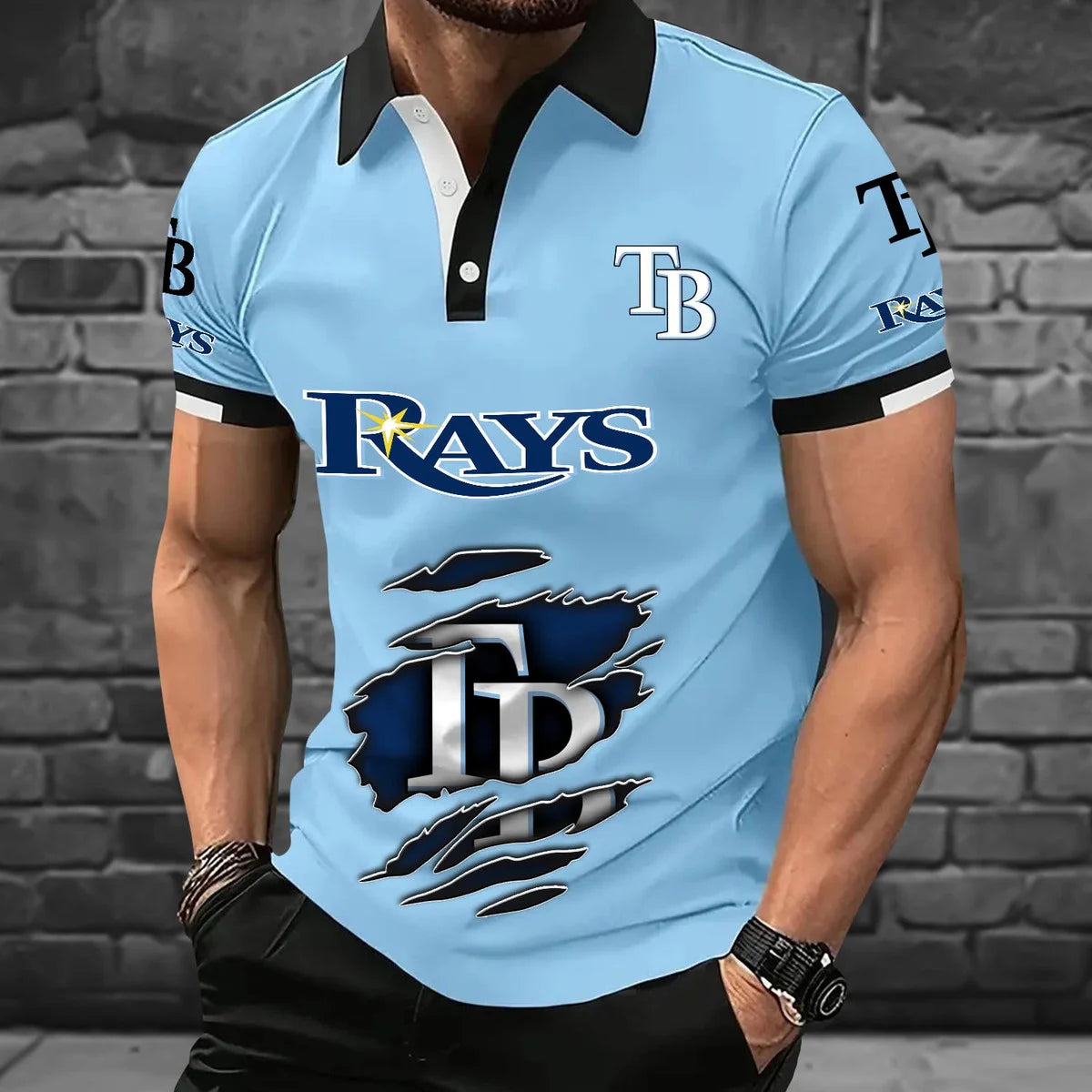 [FLASH SALE] NEW CUSTOMIZED MLB21 TBR TAMPA BAY RAYS POLO SHIRT