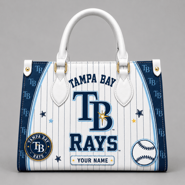 [FLASH SALE] NEW CUSTOMIZED MLB21 TBR TAMPA BAY RAYS LEATHER HANDBAG