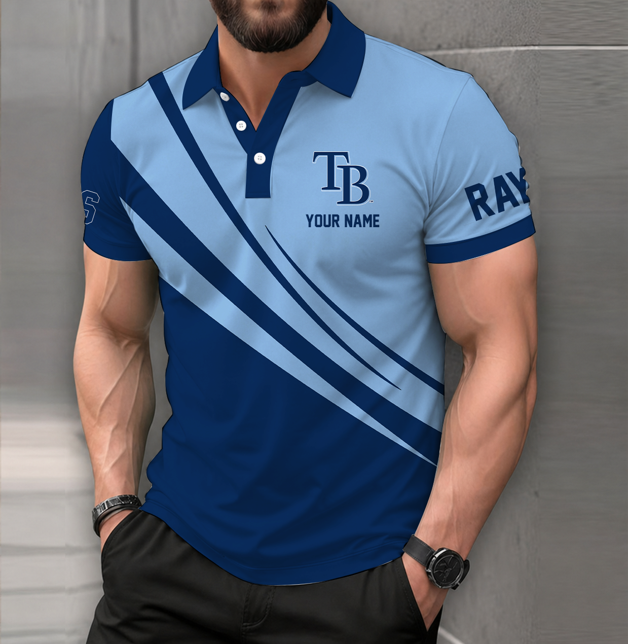 [FLASH SALE] NEW CUSTOMIZED MLB21 TBR TAMPA BAY RAYS POLO SHIRT