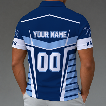 [FLASH SALE] NEW CUSTOMIZED MLB21 TBR TAMPA BAY RAYS ZIP POLO SHIRT