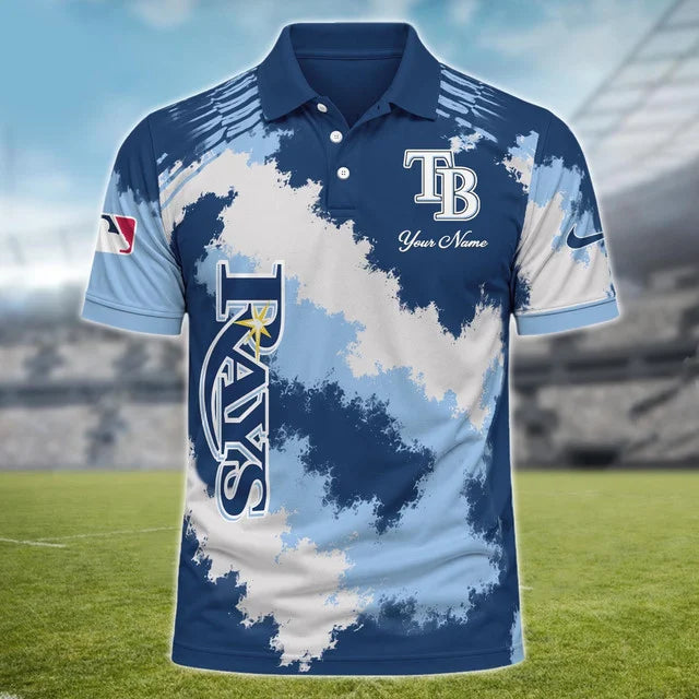 [FLASH SALE] NEW CUSTOMIZED MLB21 TBR TAMPA BAY RAYS MULTICOLOR POLO SHIRT