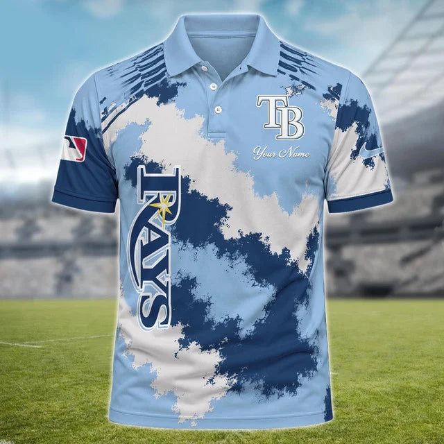[FLASH SALE] NEW CUSTOMIZED MLB21 TBR TAMPA BAY RAYS MULTICOLOR POLO SHIRT