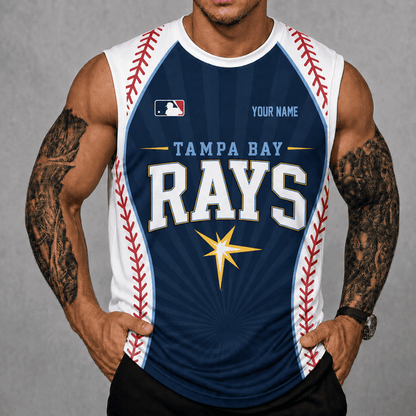 [FLASH SALE] NEW CUSTOMIZED MLB21 TBR TAMPA BAY RAYS TANK TOP & GYM SHIRT
