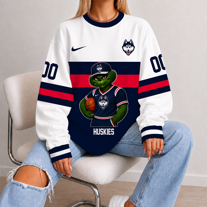 [FAN FAVORITE] NEW CUSTOMIZED NCAA MAM21 UCH UCONN HUSKIES STRAPPY UNISEX SWEATSHIRT