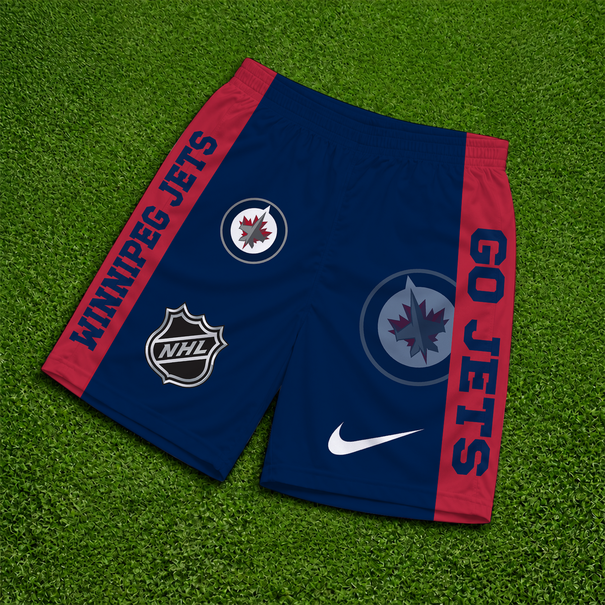 [SUPER SALE] NEW CUSTOMIZED NHL21 WPJ WINNIPEG JETS SHORT PANTS