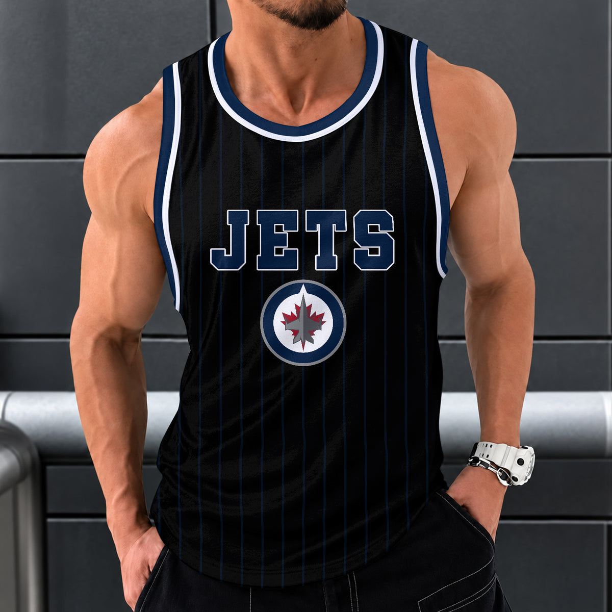 [SUPER SALE] NEW CUSTOMIZED NHL21 WPJ WINNIPEG JETS UNISEX TANK TOP