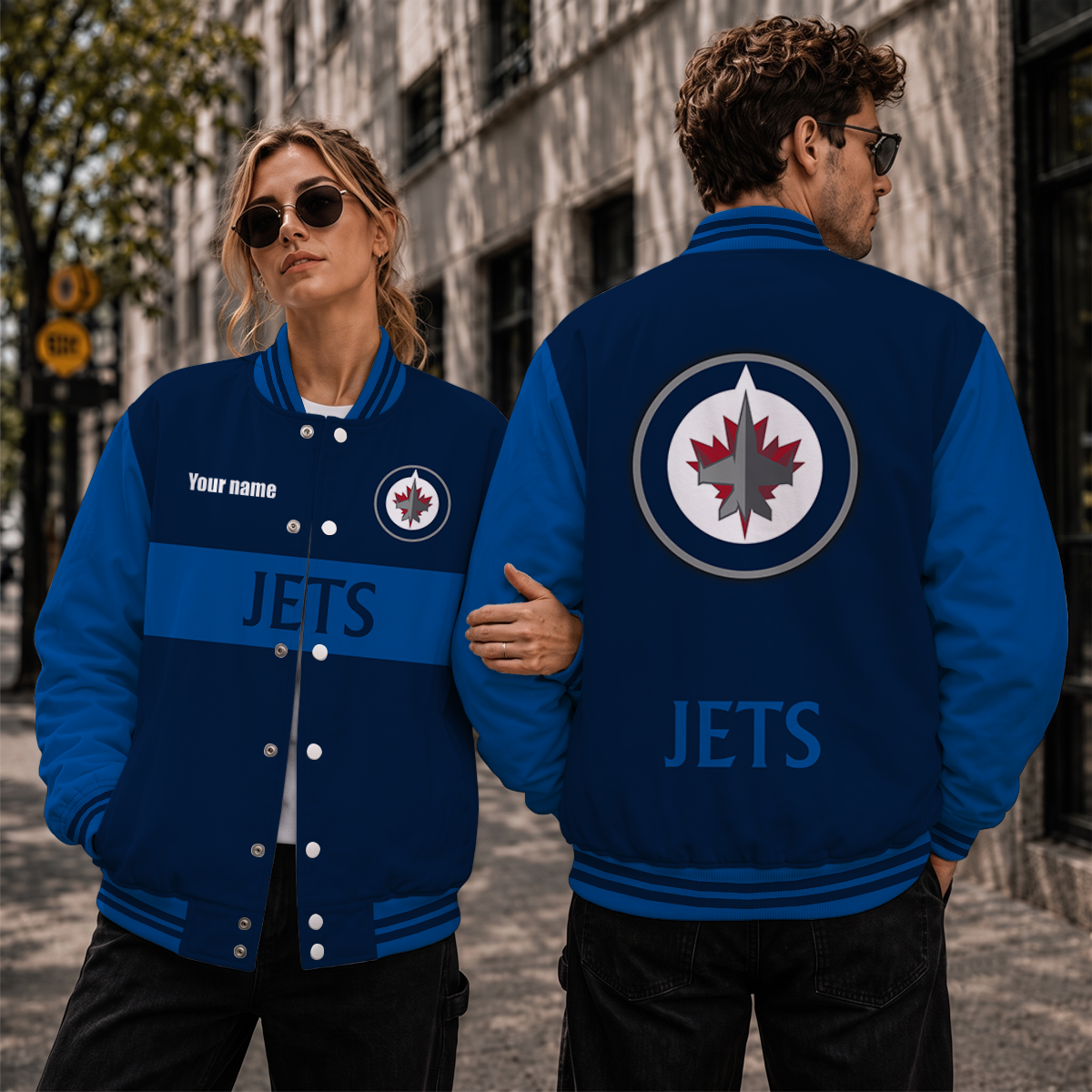 [SUPER SALE] NEW CUSTOMIZED NHL21 WPJ WINNIPEG JETS SATIN VARSITY JACKET & BASEBALL JACKET