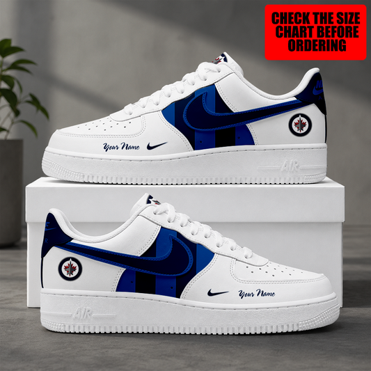 [SUPER SALE] NEW CUSTOMIZED NHL21 WPJ WINNIPEG JETS AF1 SHOES