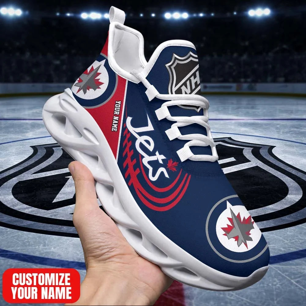 [SUPER SALE] NEW CUSTOMIZED NHL21 WPJ WN JETS PREMIUM CLUNKY SNEAKERS