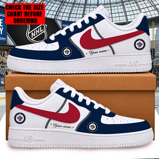 [SUPER SALE] NEW CUSTOMIZED NHL21 WPJ WINNIPEG JETS AF1 SHOES