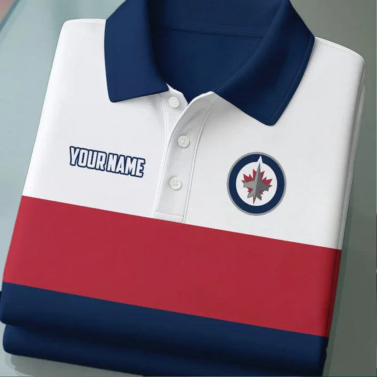 [SUPER SALE] NEW CUSTOMIZED NHL21 WPJ WINNIPEG JETS POLO SHIRT
