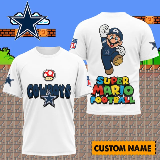 [SPECIAL OFFER] NEW CUSTOMIZED NFL21 DCB DALLAS COWBOYS SUPER MARIO T-SHIRT, HOODIE, ZIP HOODIE