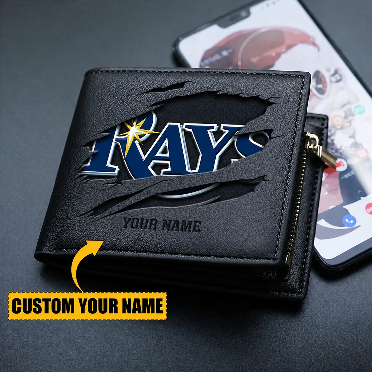 [FLASH SALE] NEW CUSTOMIZED MLB21 TBR TAMPA BAY RAYS LEATHER WALLET