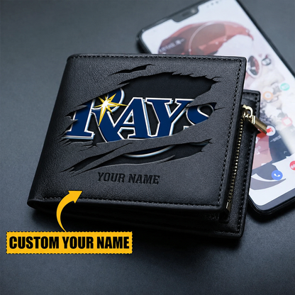 [FLASH SALE] NEW CUSTOMIZED MLB21 TBR TAMPA BAY RAYS LEATHER WALLET