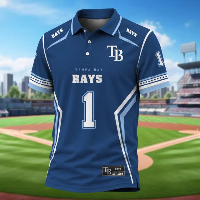 [FLASH SALE] NEW CUSTOMIZED MLB21 TBR TAMPA BAY RAYS POLO SHIRT